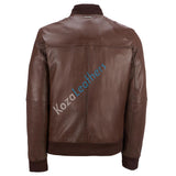 Leathers Men's Genuine Lambskin Bomber Leather Jacket NJ035