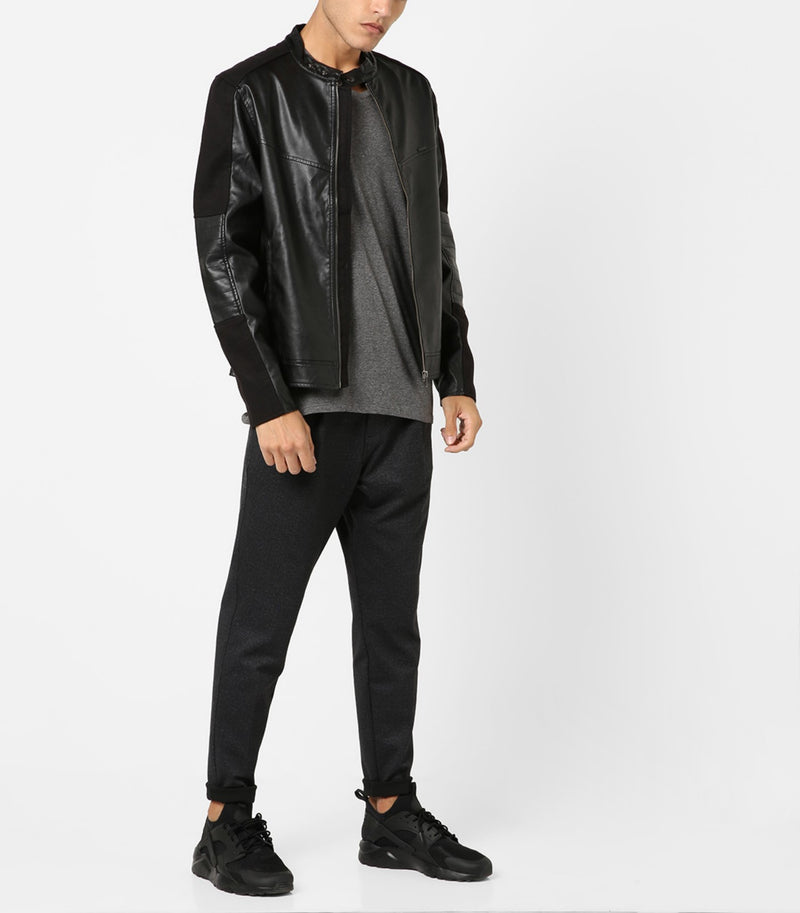 Biker Jacket - Men Real Lambskin Motorcycle Leather Biker Jacket KM657 - Koza Leathers