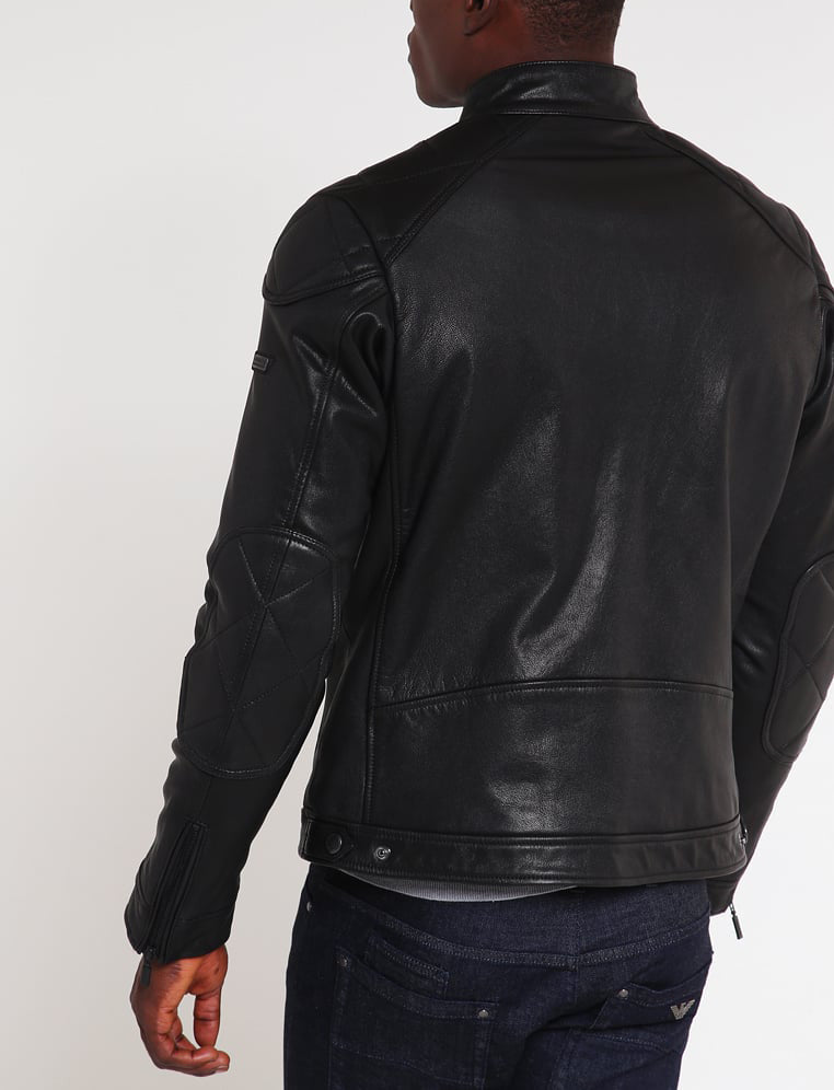 Biker Jacket - Men Real Lambskin Motorcycle Leather Biker Jacket KM288 - Koza Leathers