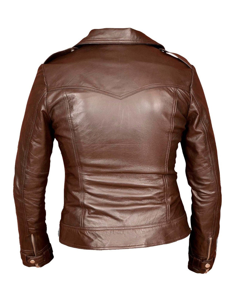 Biker / Motorcycle Jacket - Women Real Lambskin Leather Biker Jacket KW058 - Koza Leathers