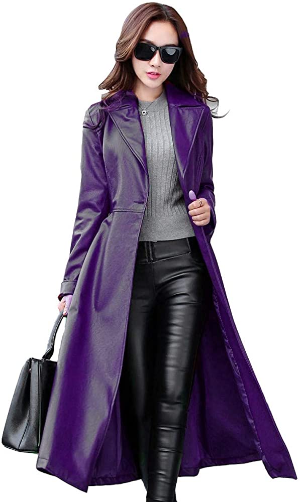 KL Koza Leathers Women's Lambskin Leather Trench Jacket Over KL Koza Leathers Women's Lambskin Leather Trench Jacket Over
