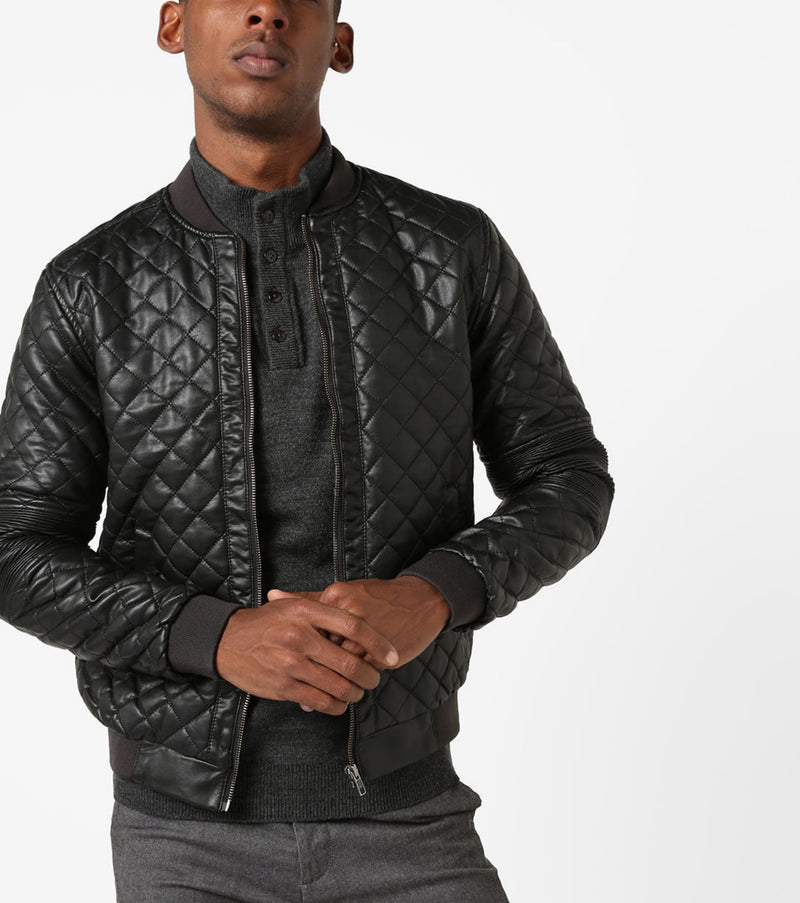 Biker Jacket - Men Real Lambskin Motorcycle Leather Biker Jacket KM658 - Koza Leathers