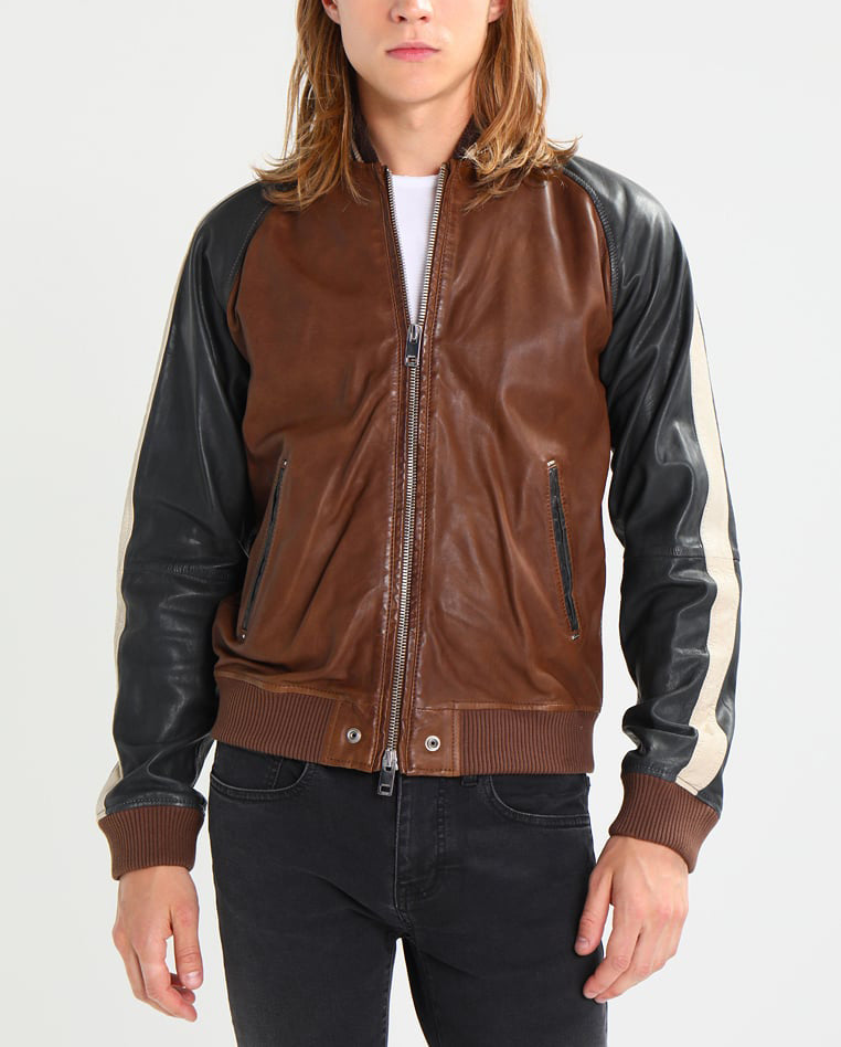 Biker Jacket - Men Real Lambskin Motorcycle Leather Biker Jacket KM289 - Koza Leathers