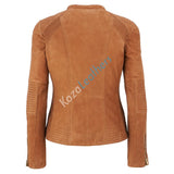 Biker / Motorcycle Jacket - Women Real Lambskin Leather Biker Jacket KW144 - Koza Leathers