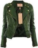 Biker / Motorcycle Jacket - Women Real Lambskin Leather Biker Jacket KW337 - Koza Leathers