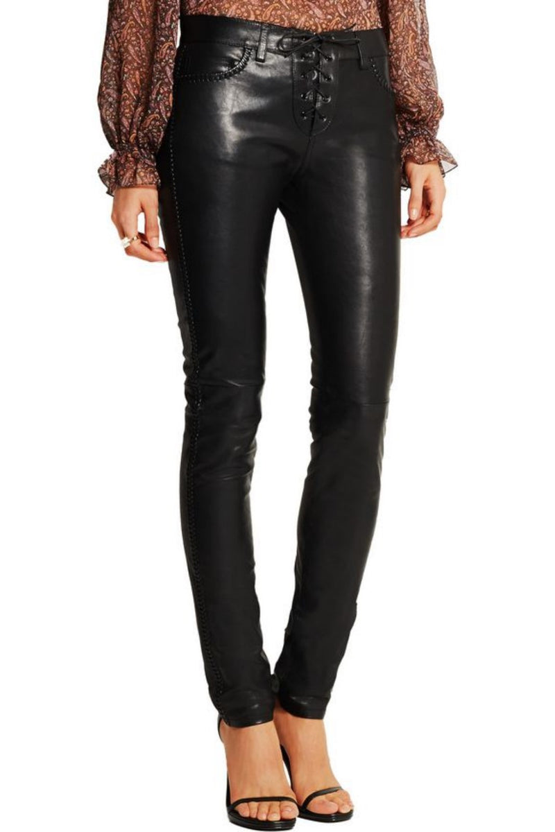 Koza Leathers Women's Real Lambskin Leather Skinny Pant WP084