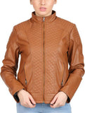 Biker / Motorcycle Jacket - Women Real Lambskin Leather Biker Jacket KW422 - Koza Leathers