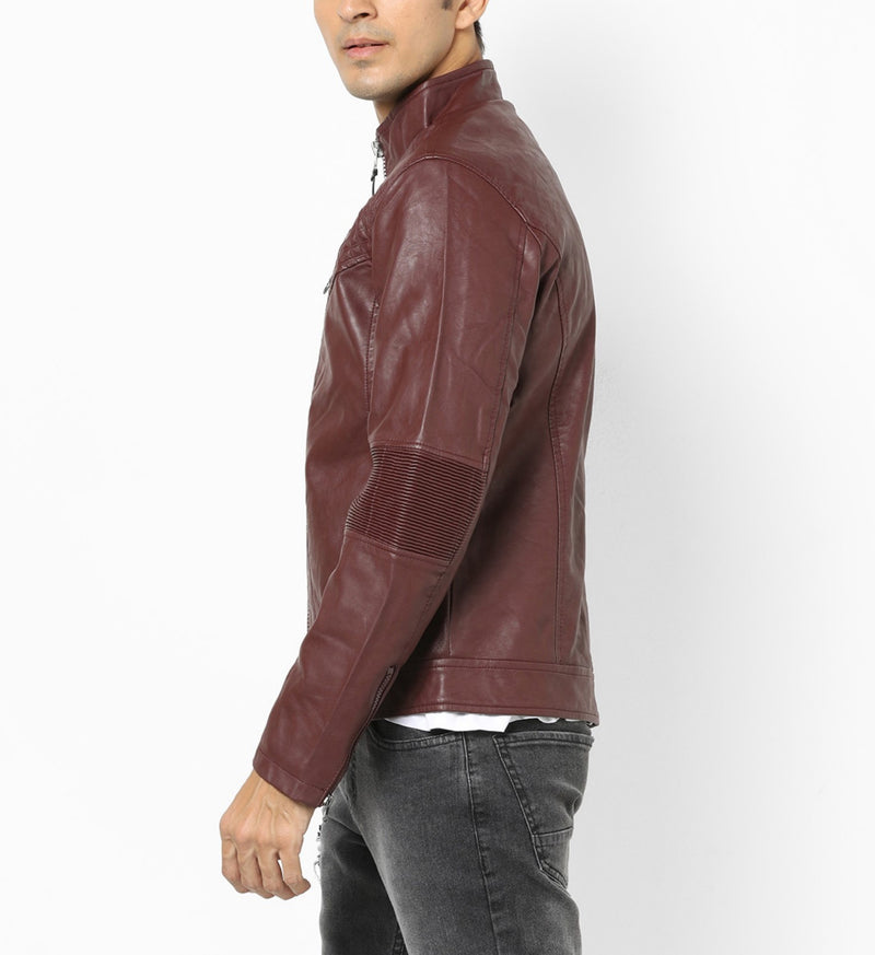 Biker Jacket - Men Real Lambskin Motorcycle Leather Biker Jacket KM660 - Koza Leathers