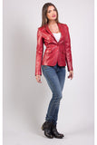 Koza Leathers Women's Real Lambskin Leather Blazer BW052