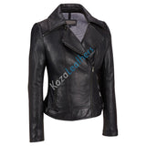 Biker / Motorcycle Jacket - Women Real Lambskin Leather Biker Jacket KW147 - Koza Leathers
