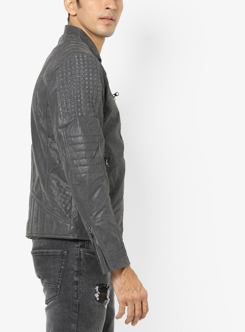 Biker Jacket - Men Real Lambskin Motorcycle Leather Biker Jacket KM661 - Koza Leathers