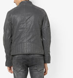 Biker Jacket - Men Real Lambskin Motorcycle Leather Biker Jacket KM661 - Koza Leathers