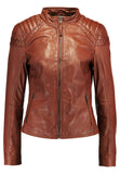 Biker / Motorcycle Jacket - Women Real Lambskin Leather Biker Jacket KW246 - Koza Leathers