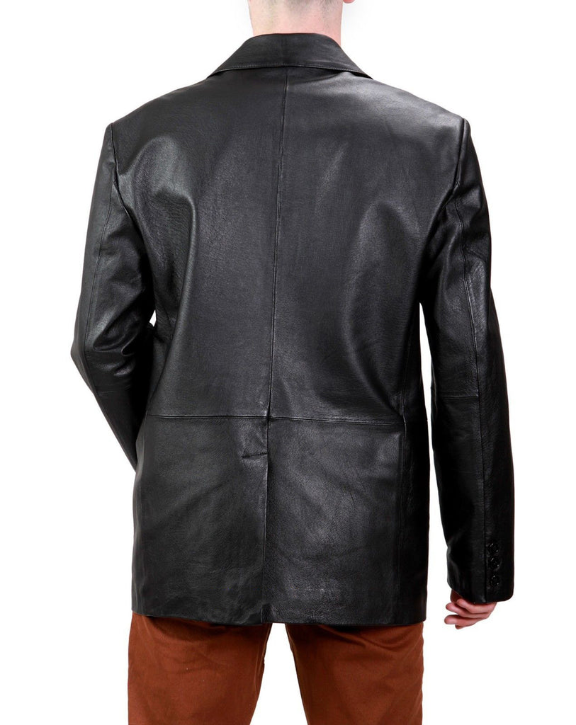 Leather Blazer - Men Real Sheepskin Leather Blazer KB013 - Koza Leathers