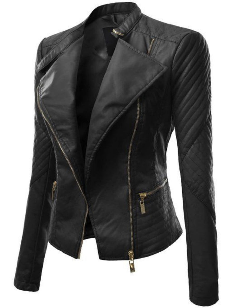 Biker / Motorcycle Jacket - Women Real Lambskin Leather Biker Jacket KW340 - Koza Leathers