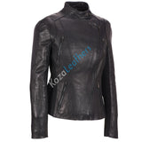 Biker / Motorcycle Jacket - Women Real Lambskin Leather Biker Jacket KW148 - Koza Leathers