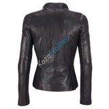 Biker / Motorcycle Jacket - Women Real Lambskin Leather Biker Jacket KW148 - Koza Leathers