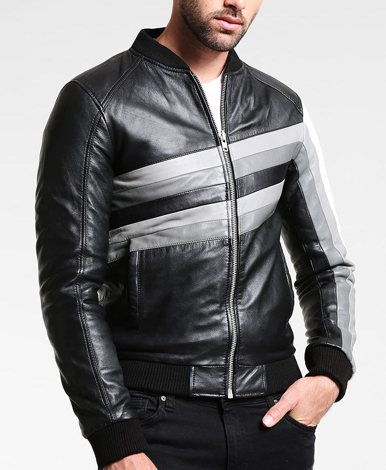 Biker Jacket - Men Real Lambskin Motorcycle Leather Biker Jacket KM294 - Koza Leathers