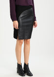 Knee Length Skirt - Women Real Lambskin Leather Slim Fit Skirt WS093 - Koza Leathers