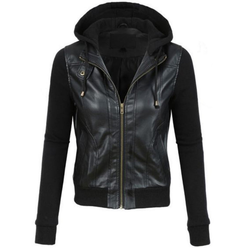 Biker / Motorcycle Jacket - Women Real Lambskin Leather Biker Jacket KW493 - Koza Leathers