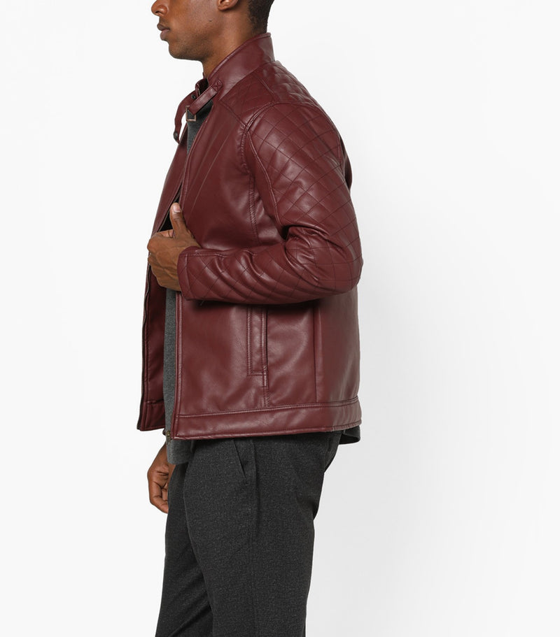 Biker Jacket - Men Real Lambskin Motorcycle Leather Biker Jacket KM663 - Koza Leathers