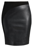 Knee Length Skirt - Women Real Lambskin Leather Slim Fit Skirt WS093 - Koza Leathers