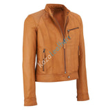 Koza Leathers Women's Real Lambskin Leather Bomber Jacket KW150