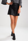 Knee Length Skirt - Women Real Lambskin Leather Slim Fit Skirt WS094 - Koza Leathers