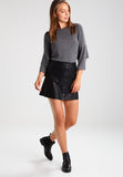 Knee Length Skirt - Women Real Lambskin Leather Slim Fit Skirt WS094 - Koza Leathers