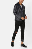 Biker Jacket - Men Real Lambskin Motorcycle Leather Biker Jacket KM664 - Koza Leathers