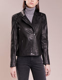 Biker / Motorcycle Jacket - Women Real Lambskin Leather Biker Jacket KW249 - Koza Leathers