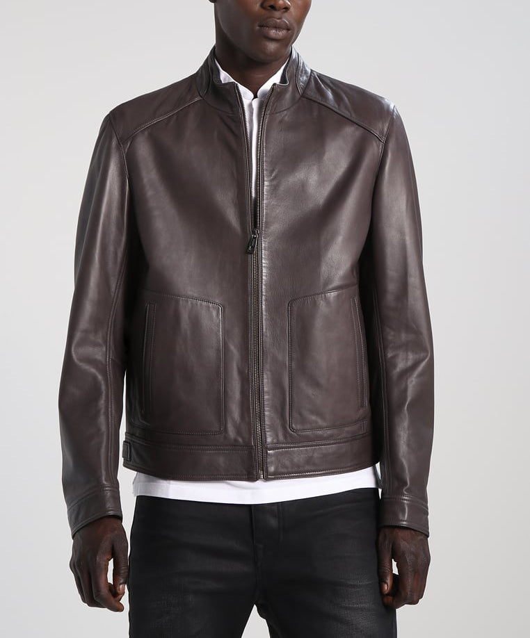 Biker Jacket - Men Real Lambskin Motorcycle Leather Biker Jacket KM296 - Koza Leathers