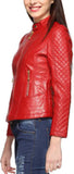 Biker / Motorcycle Jacket - Women Real Lambskin Leather Biker Jacket KW426 - Koza Leathers