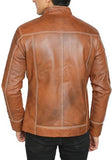 Biker Jacket - Men Real Lambskin Motorcycle Leather Biker Jacket KM444 - Koza Leathers