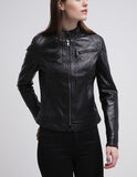 Biker / Motorcycle Jacket - Women Real Lambskin Leather Biker Jacket KW251 - Koza Leathers