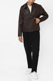 Biker Jacket - Men Real Lambskin Motorcycle Leather Biker Jacket KM666 - Koza Leathers