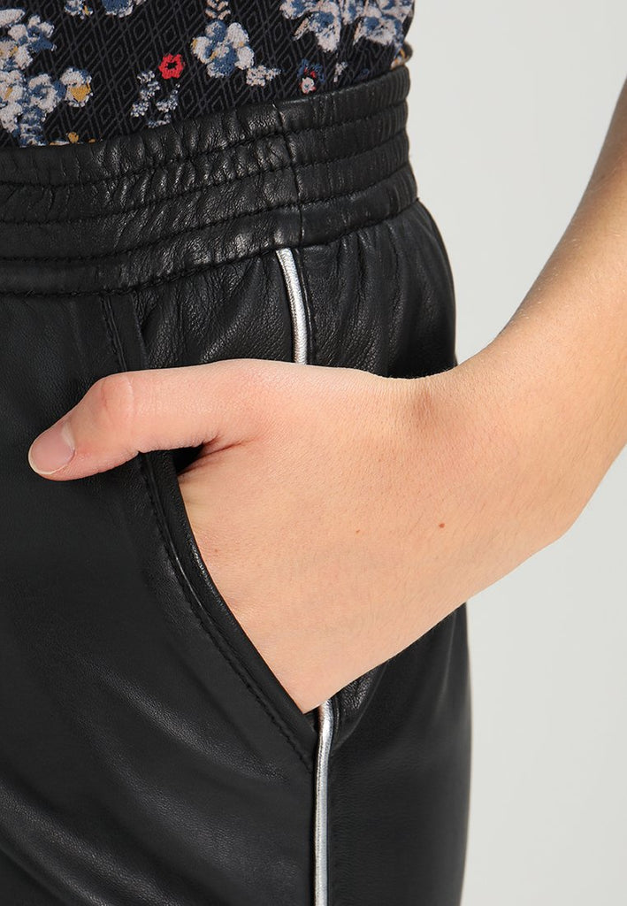 Knee Length Skirt - Women Real Lambskin Leather Slim Fit Skirt WS096 - Koza Leathers