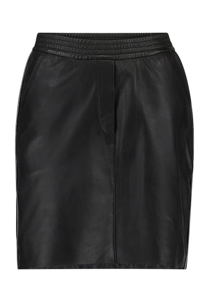 Knee Length Skirt - Women Real Lambskin Leather Slim Fit Skirt WS096 - Koza Leathers