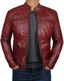 Koza Leathers Men's Genuine Lambskin Leather Vintage Bomber Jacket VJ001
