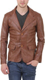 Koza Leathers Men's Real Lambskin Leather Blazer KB032