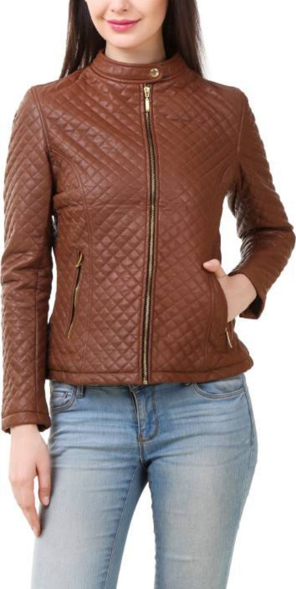 Biker / Motorcycle Jacket - Women Real Lambskin Leather Biker Jacket KW380 - Koza Leathers