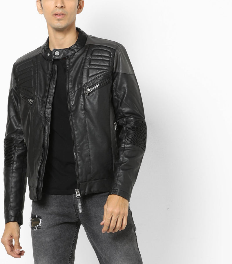 Biker Jacket - Men Real Lambskin Motorcycle Leather Biker Jacket KM603 - Koza Leathers