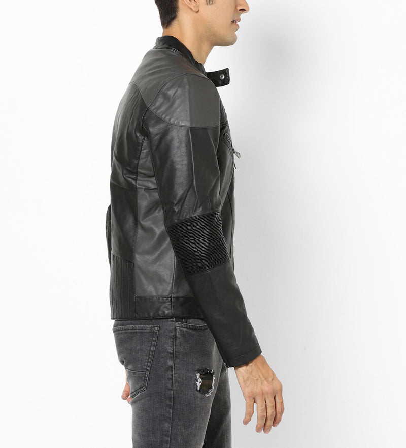 Biker Jacket - Men Real Lambskin Motorcycle Leather Biker Jacket KM603 - Koza Leathers