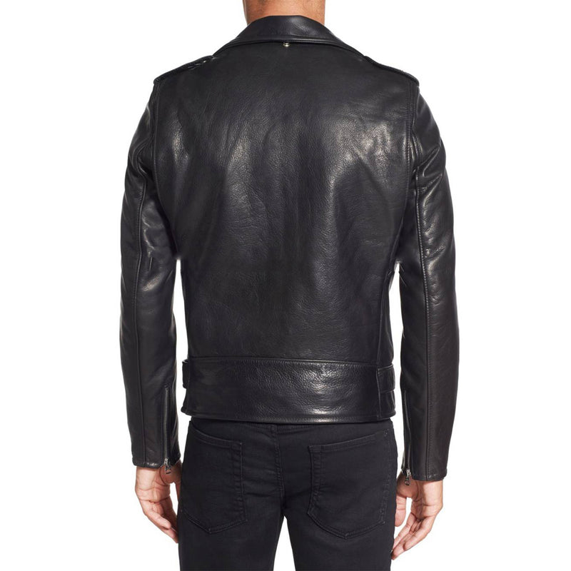 Biker Jacket - Men Real Lambskin Motorcycle Leather Biker Jacket KM313 - Koza Leathers