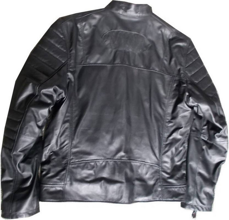 Biker Jacket - Men Real Lambskin Motorcycle Leather Biker Jacket KM383 - Koza Leathers