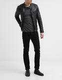 Biker Jacket - Men Real Lambskin Motorcycle Leather Biker Jacket KM234 - Koza Leathers