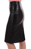 Knee Length Skirt - Women Real Lambskin Leather Slim Fit Skirt WS046 - Koza Leathers