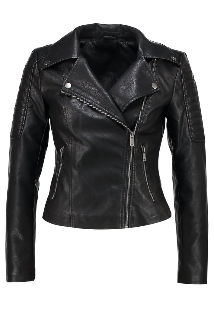 Biker / Motorcycle Jacket - Women Real Lambskin Leather Biker Jacket KW191 - Koza Leathers