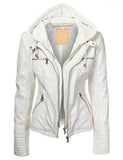 Biker / Motorcycle Jacket - Women Real Lambskin Leather Biker Jacket KW497 - Koza Leathers