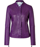 Biker / Motorcycle Jacket - Women Real Lambskin Leather Biker Jacket KW343 - Koza Leathers